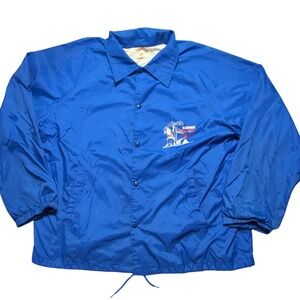 VTG 80s Herbie Famous Fireworks x Auburn Sportswear Blue Coaches Jacket XXL USA